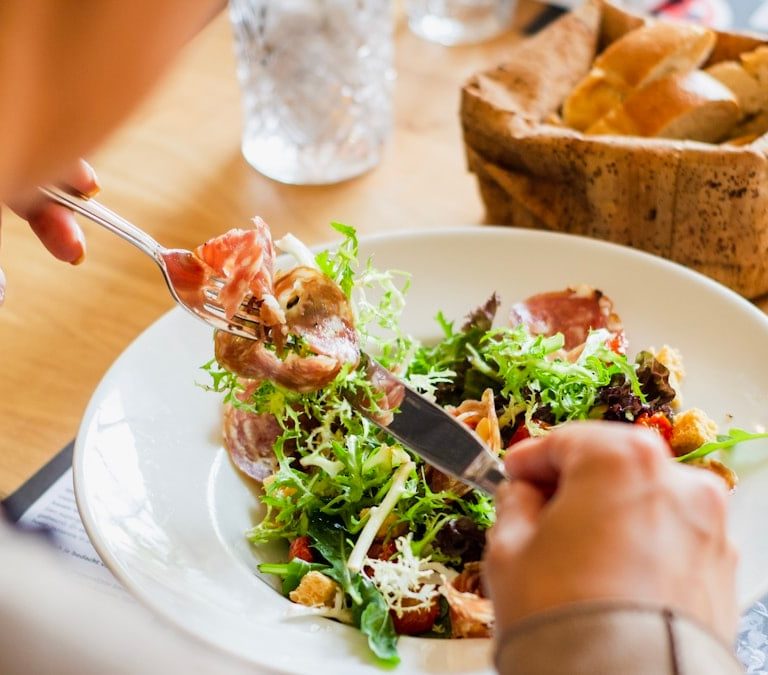 person eating food